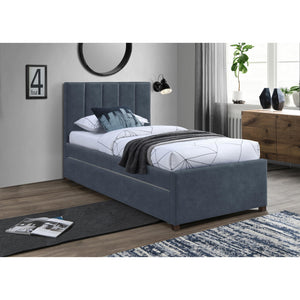 Meridian Hudson Navy Vegan Leather Twin Trundle Bed