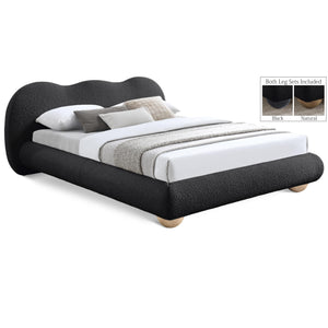 Meridian Hyde Black Boucle Fabric Full Bed (3 Boxes)