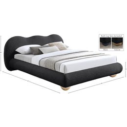 Meridian Hyde Black Boucle Fabric King Bed (3 Boxes)