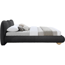 Meridian Hyde Black Boucle Fabric Queen Bed (3 Boxes)