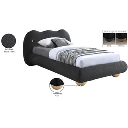 Meridian Hyde Black Boucle Fabric Twin Bed (3 Boxes)