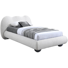 Meridian Hyde Cream Boucle Fabric Twin Bed (3 Boxes)