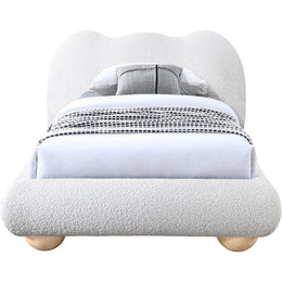 Meridian Hyde Cream Boucle Fabric Twin Bed (3 Boxes)