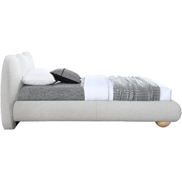 Meridian Hyde Cream Boucle Fabric Twin Bed (3 Boxes)