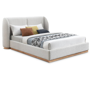 Meridian Jardin Cream Boucle Fabric Full Bed (3 Boxes)