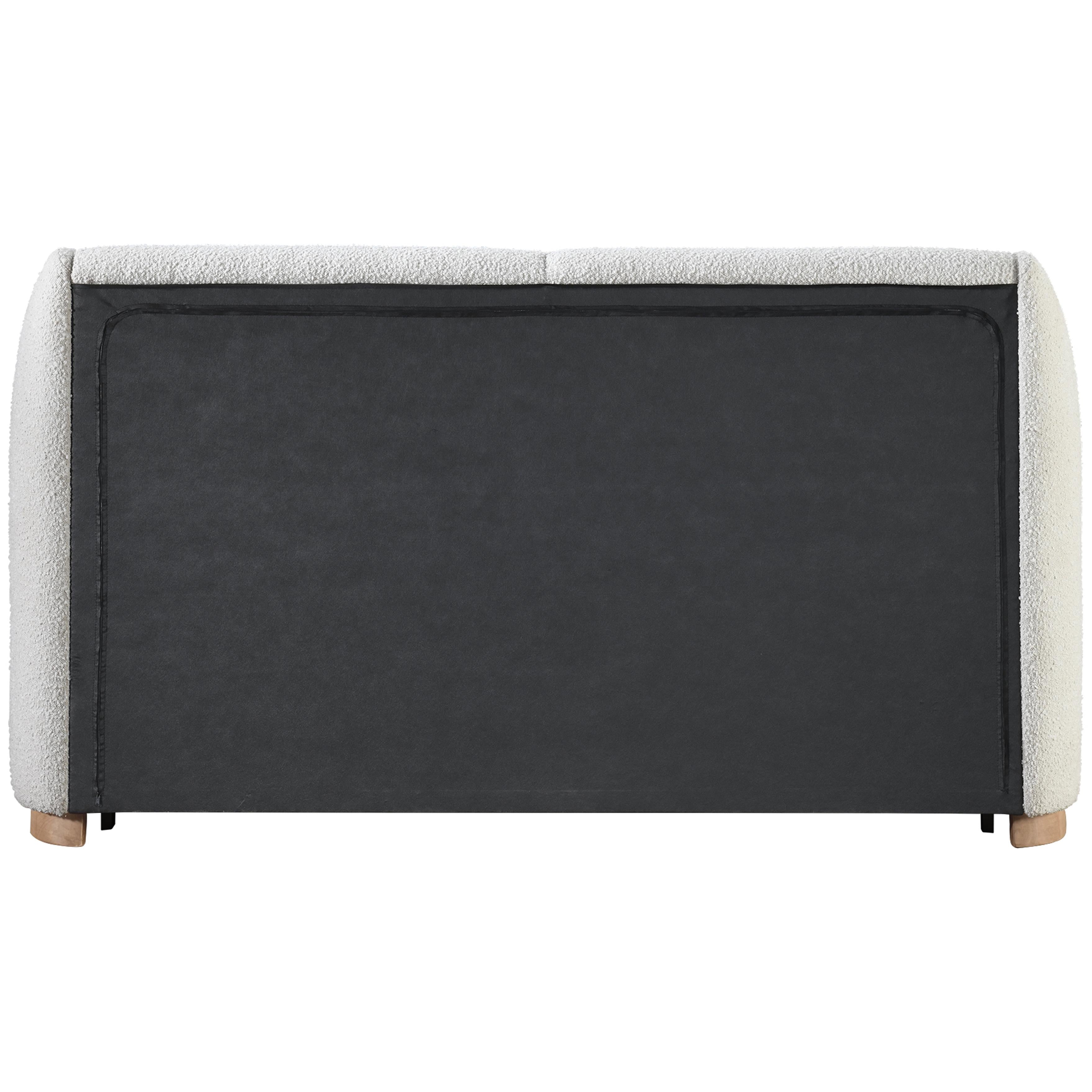 Meridian Jardin Cream Boucle Fabric Full Bed (3 Boxes)