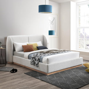 Meridian Jardin Cream Boucle Fabric King Bed (3 Boxes)