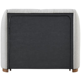 Meridian Jardin Cream Boucle Fabric Twin Bed (3 Boxes)