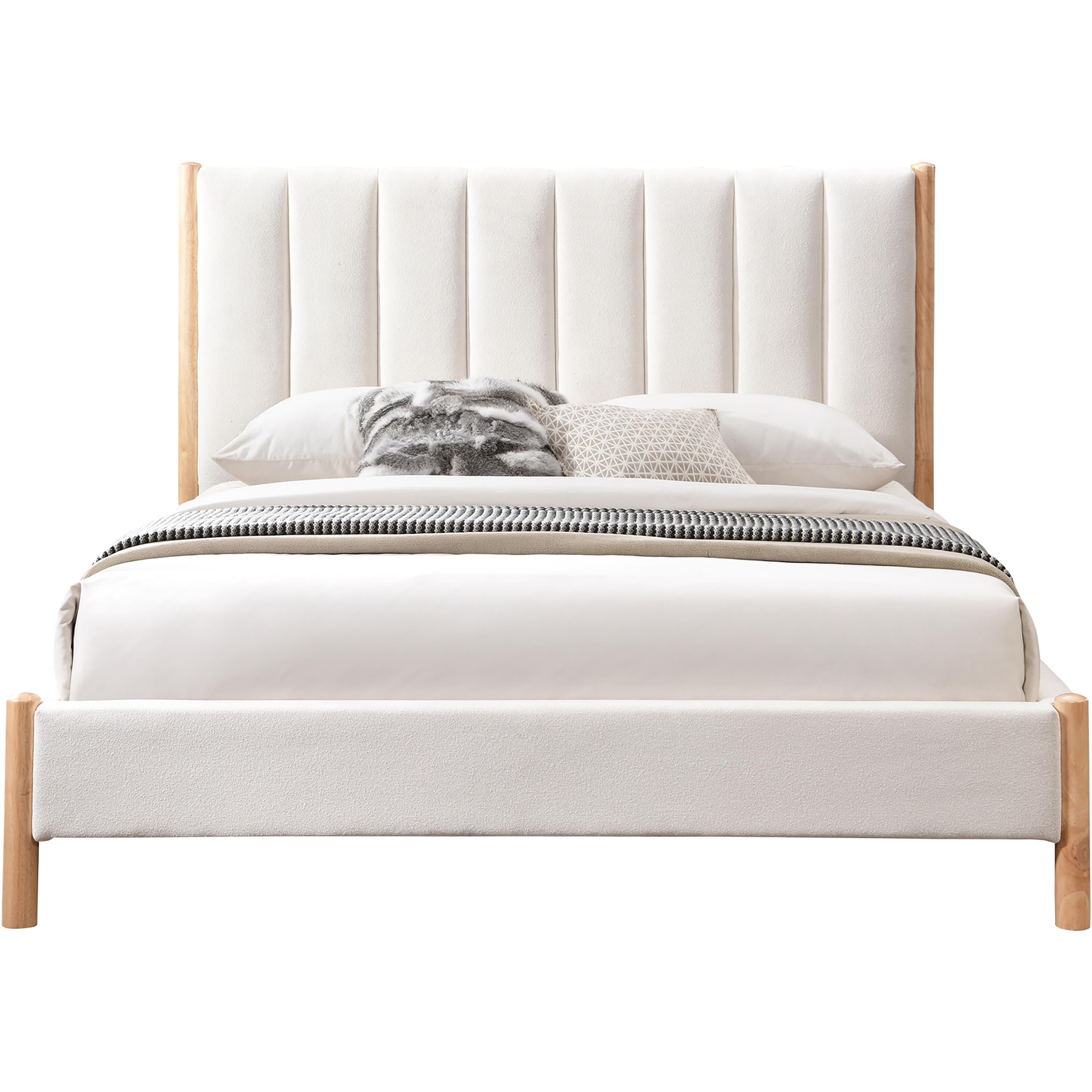 Meridian Kona Cream Polyester Fabric King Bed