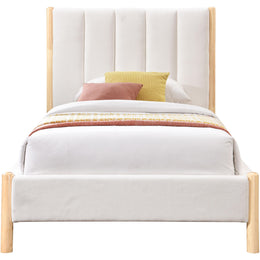 Meridian Kona Cream Polyester Fabric Twin Bed