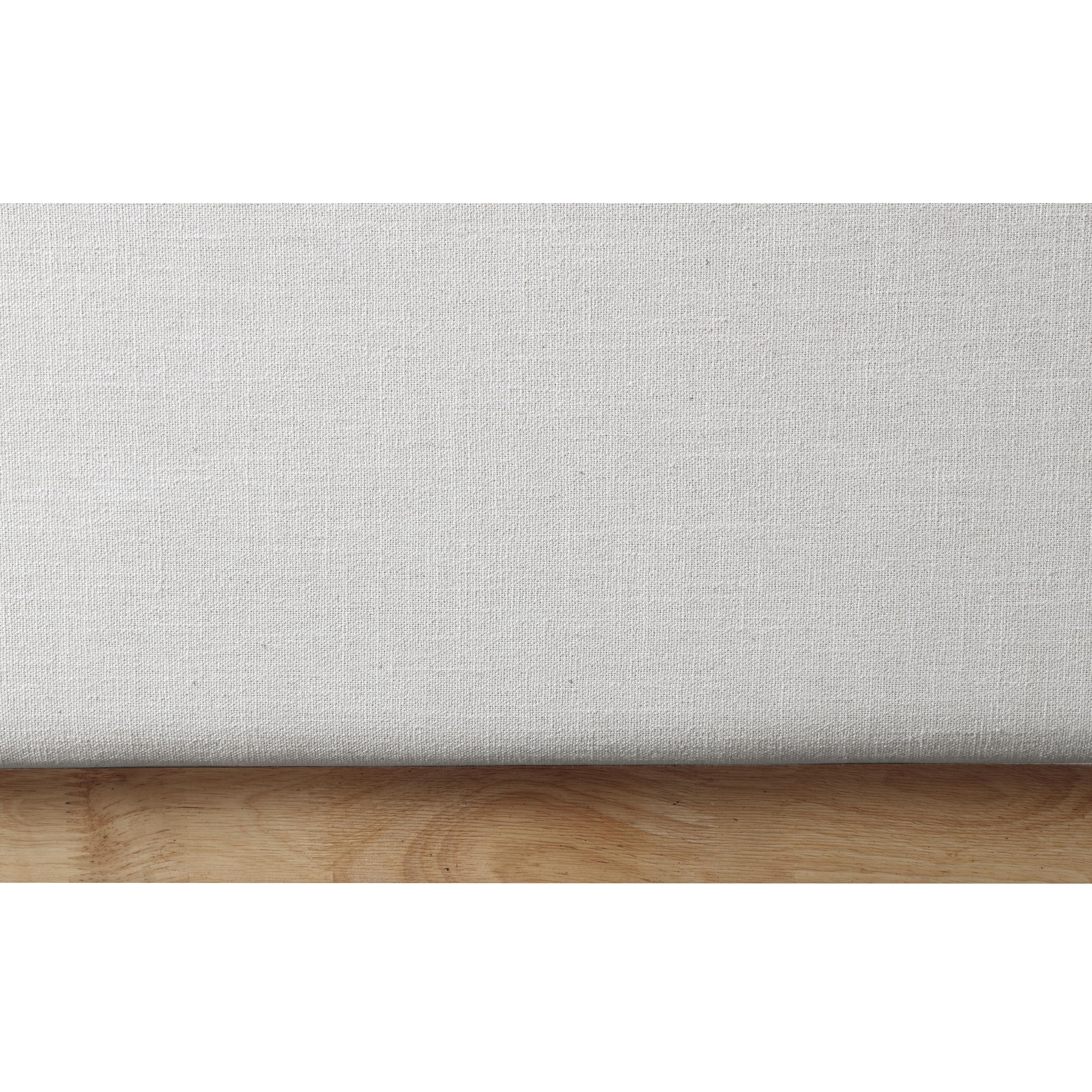 Meridian Logan Cream Linen Textured Fabric Full Bed