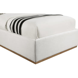 Meridian Logan Cream Linen Textured Fabric Twin Bed