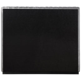 Meridian Logan Grey Linen Textured Fabric Full Bed