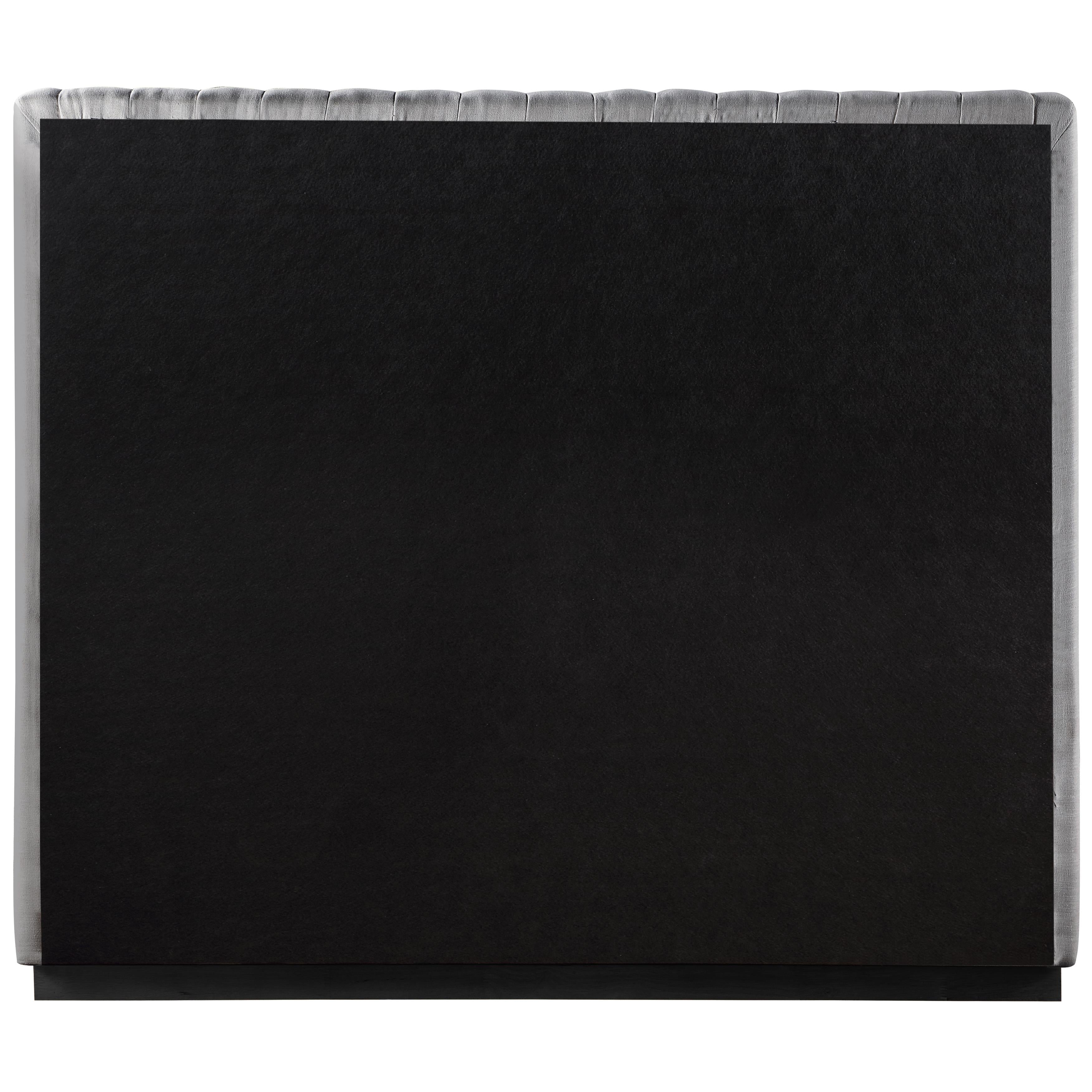Meridian Logan Grey Linen Textured Fabric Full Bed