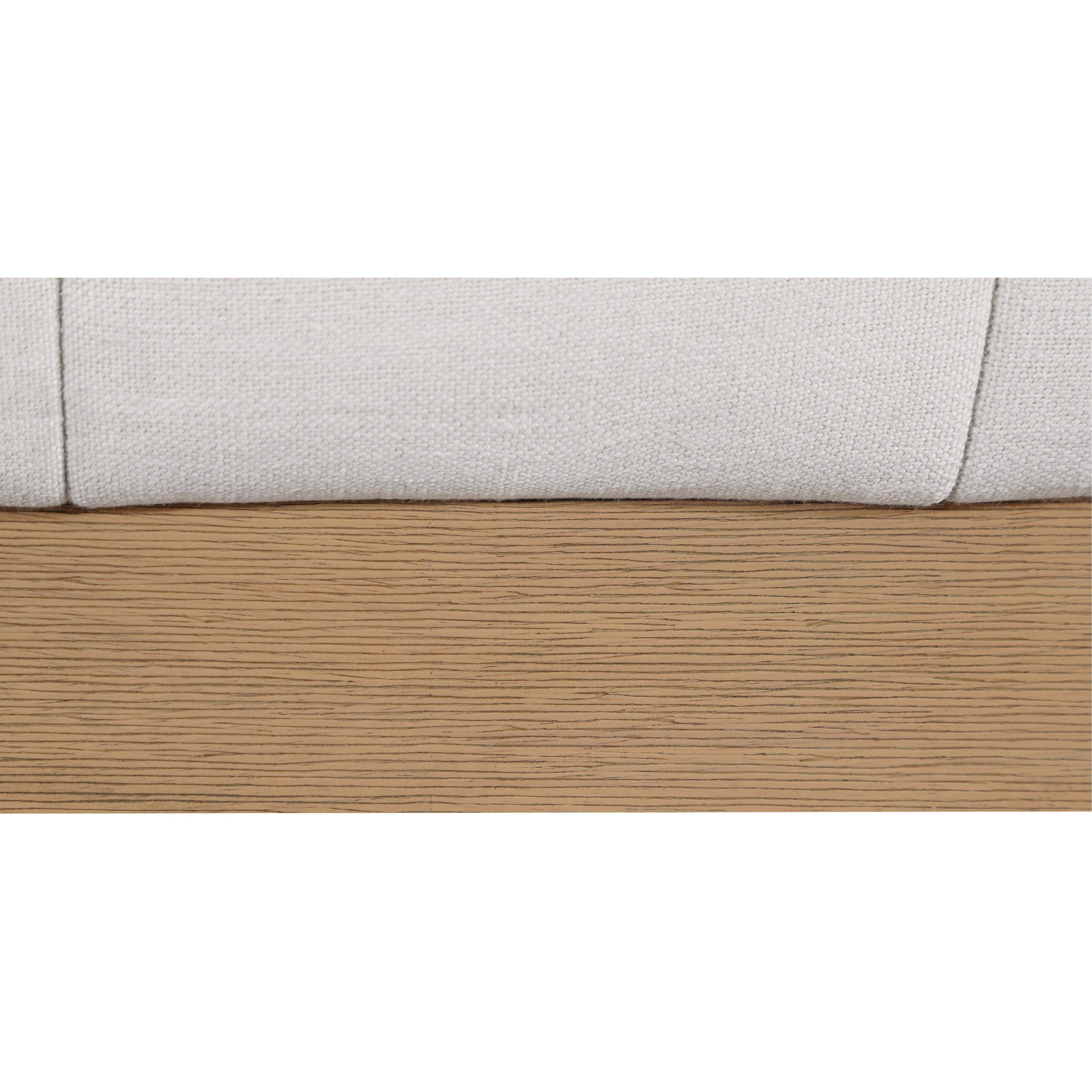Meridian Lucia Cream Linen Textured Fabric Queen Bed