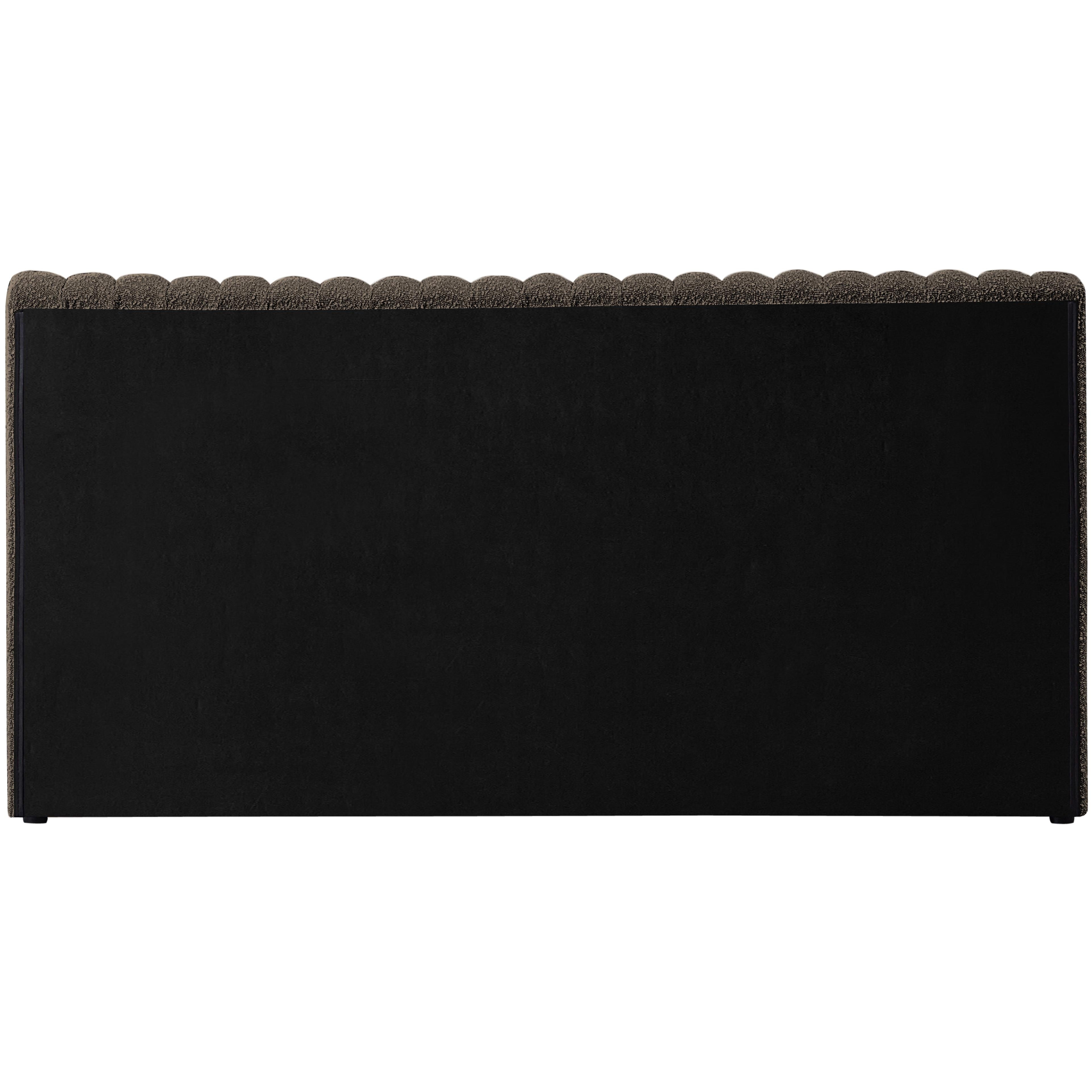 Meridian Nash Brown Boucle Fabric Queen Bed