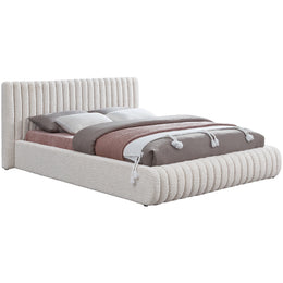 Meridian Nash Cream Boucle Fabric King Bed