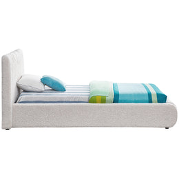 Meridian Nash Cream Boucle Fabric Twin Bed
