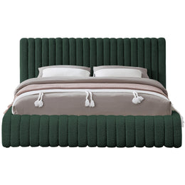 Meridian Nash Green Boucle Fabric Full Bed