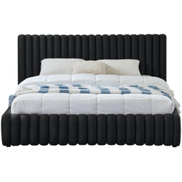 Meridian Nico Black Velvet Queen Bed