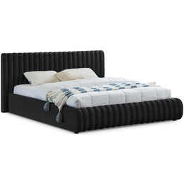 Meridian Nico Black Velvet Queen Bed