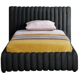 Meridian Nico Black Velvet Twin Bed