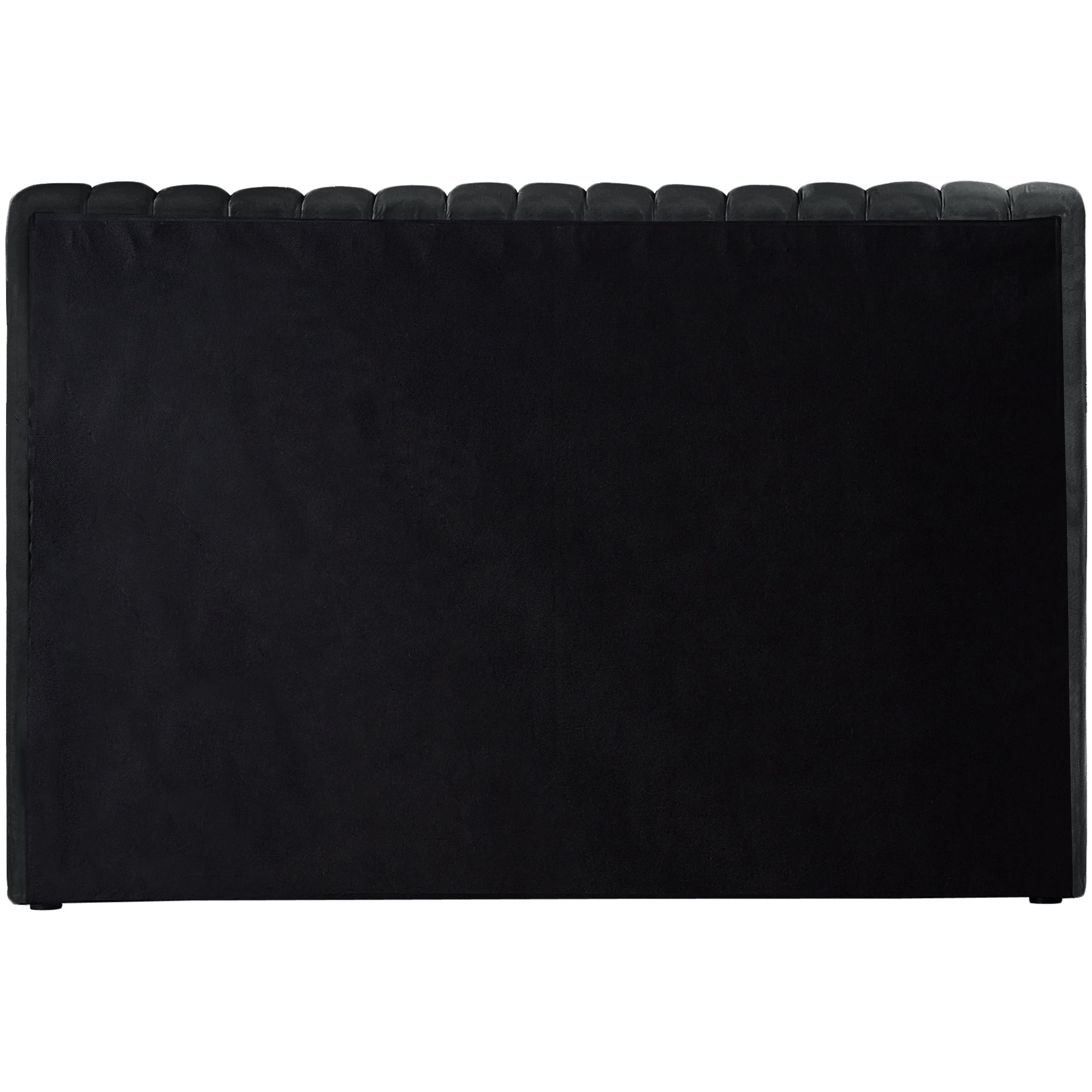 Meridian Nico Black Velvet Twin Bed