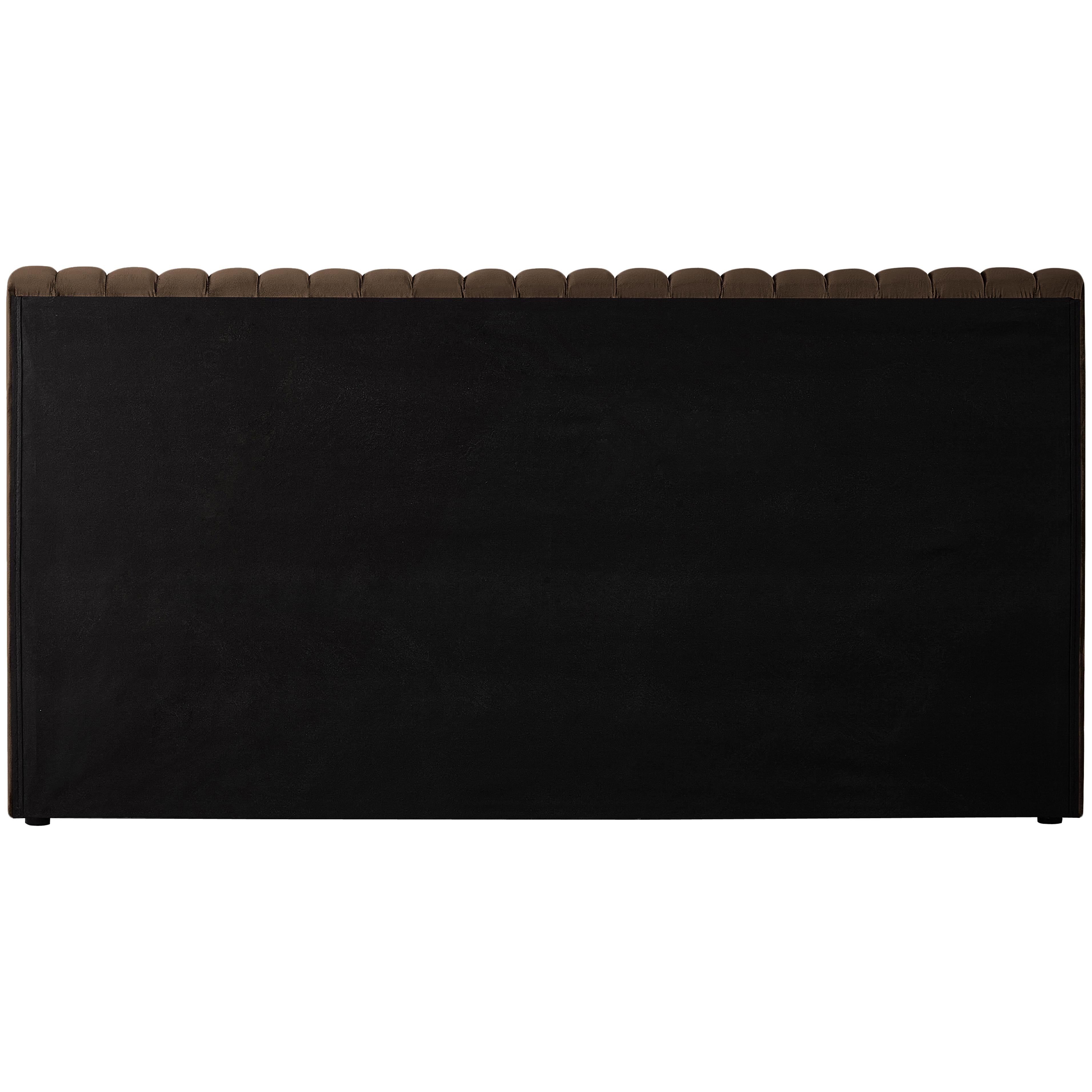 Meridian Nico Brown Velvet Queen Bed