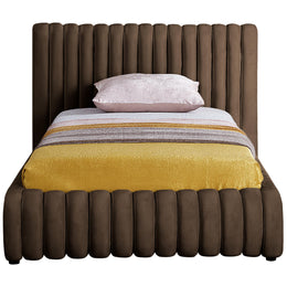 Meridian Nico Brown Velvet Twin Bed