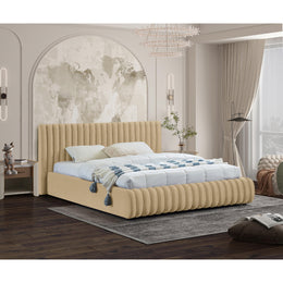Meridian Nico Camel Velvet Full Bed