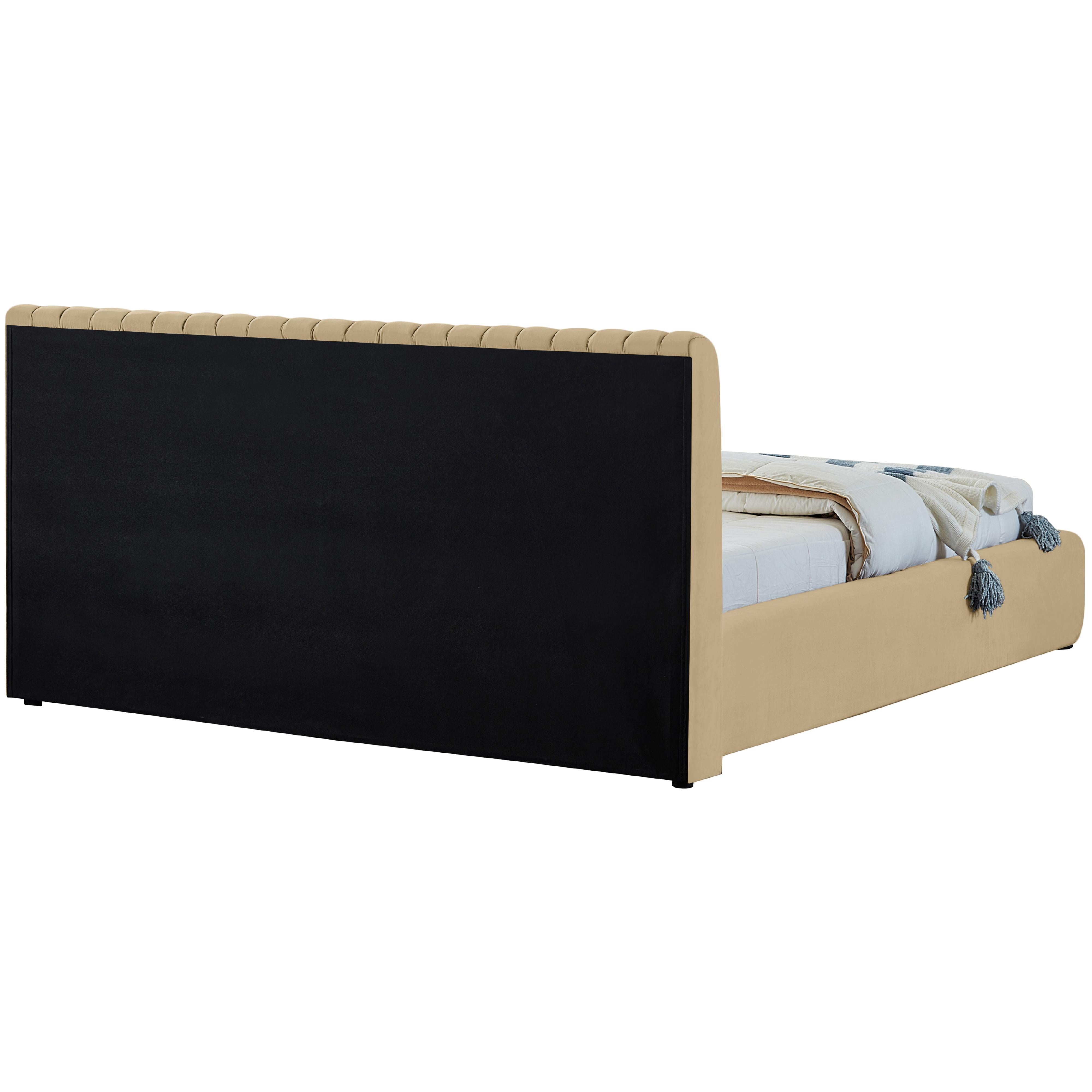 Meridian Nico Camel Velvet Full Bed