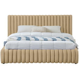 Meridian Nico Camel Velvet Queen Bed