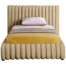 Meridian Nico Camel Velvet Twin Bed