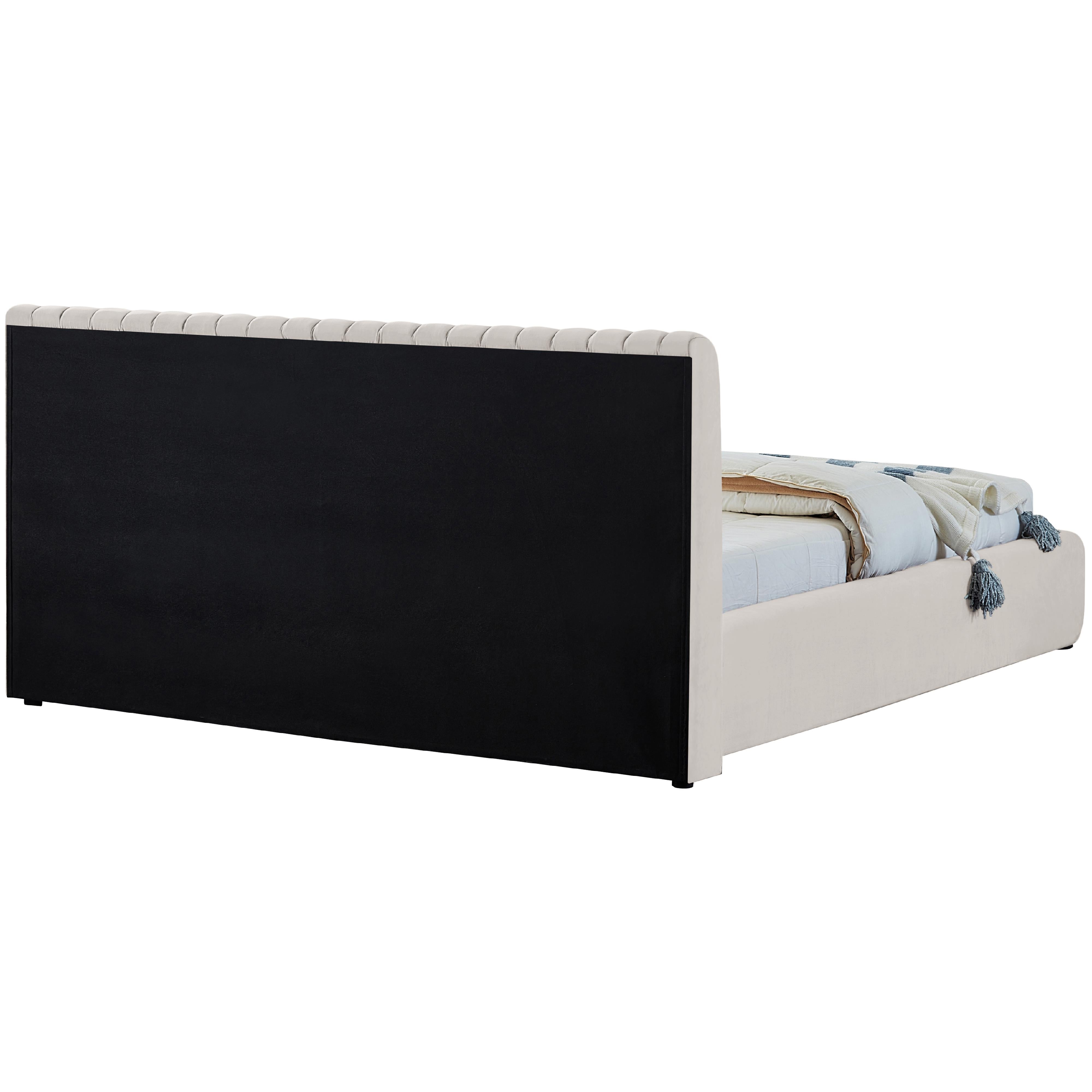 Meridian Nico Cream Velvet Full Bed