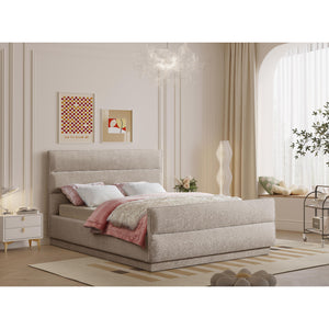 Meridian Paxton Beige Chenille Fabric King Bed (3 Boxes)