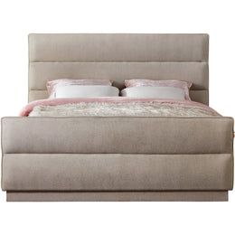 Meridian Paxton Beige Chenille Fabric Queen Bed (3 Boxes)