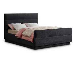 Meridian Paxton Black Chenille Fabric King Bed (3 Boxes)