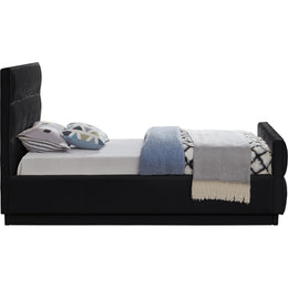 Meridian Paxton Black Chenille Fabric Twin Bed (3 Boxes)