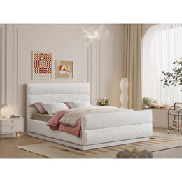 Meridian Paxton Cream Chenille Fabric Full Bed (3 Boxes)