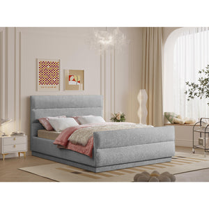 Meridian Paxton Grey Chenille Fabric King Bed (3 Boxes)