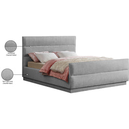 Meridian Paxton Grey Chenille Fabric Queen Bed (3 Boxes)
