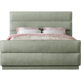 Meridian Paxton Mint Chenille Fabric King Bed (3 Boxes)