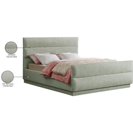 Meridian Paxton Mint Chenille Fabric King Bed (3 Boxes)