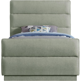 Meridian Paxton Mint Chenille Fabric Twin Bed (3 Boxes)