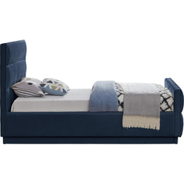 Meridian Paxton Navy Chenille Fabric Twin Bed (3 Boxes)
