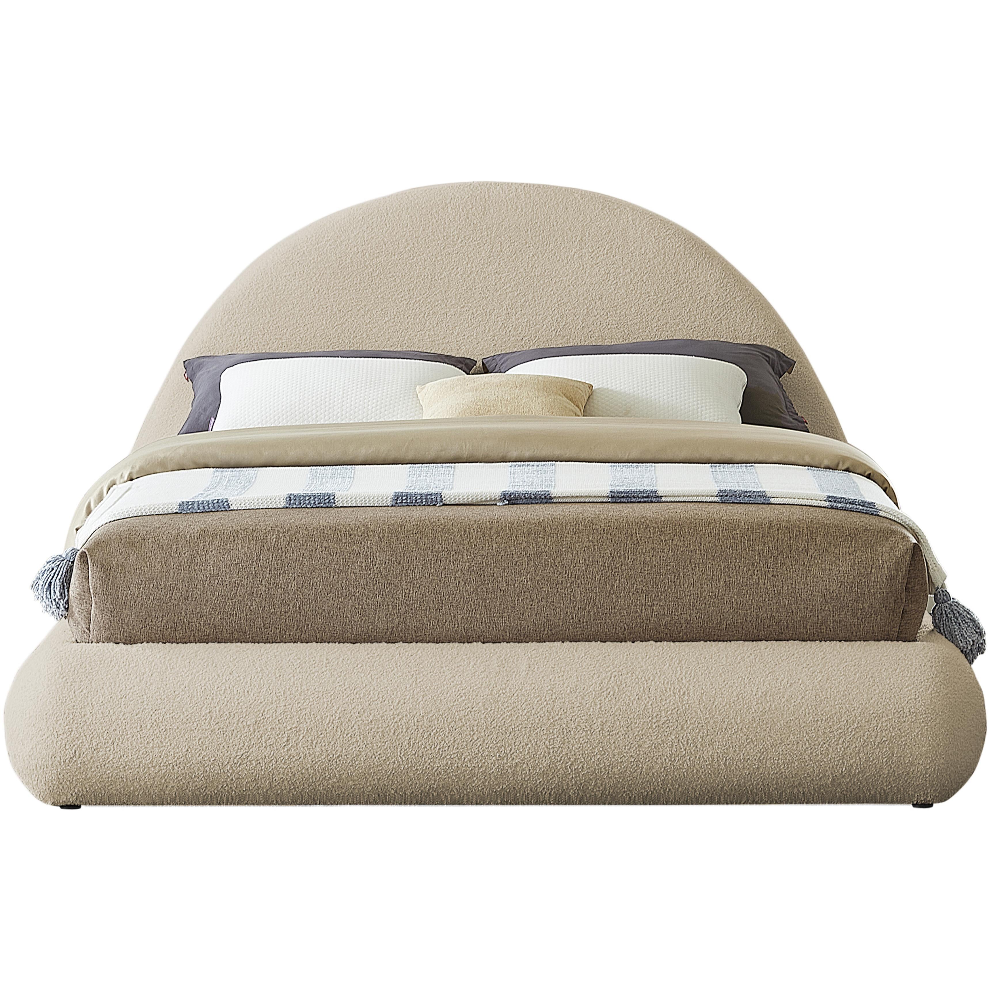 Meridian Rudy Beige Teddy Fabric Full Bed