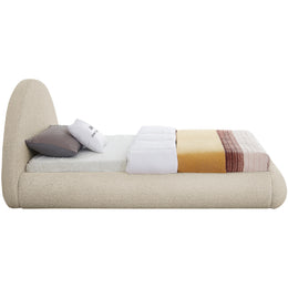 Meridian Rudy Beige Teddy Fabric Twin Bed
