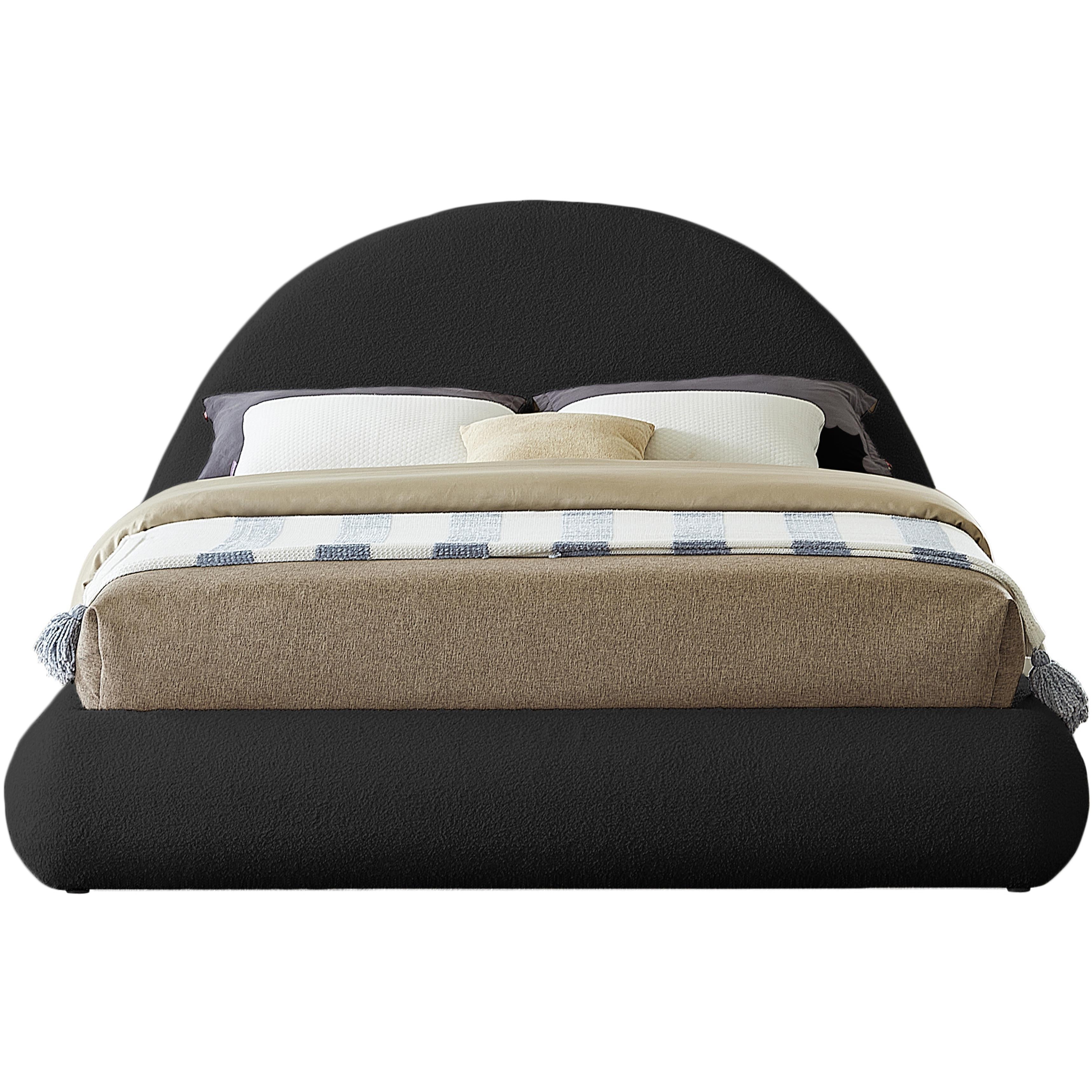 Meridian Rudy Black Teddy Fabric Full Bed