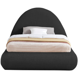 Meridian Rudy Black Teddy Fabric Twin Bed