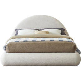 Meridian Rudy Cream Teddy Fabric Queen Bed